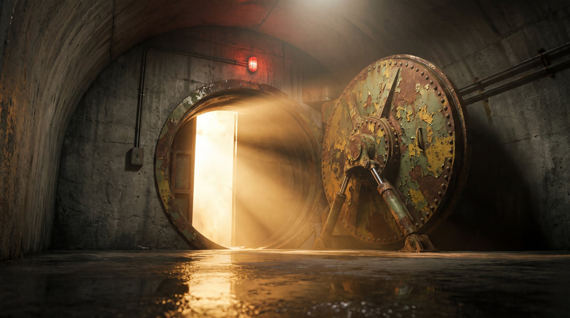 Bunkertür öffnet sich